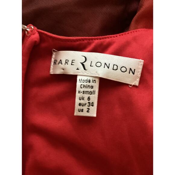 5023 NWOT Rare London Sleeveless Mesh Blur Maxi Dress in Red Size Extra Small/2 - Picture 8 of 10